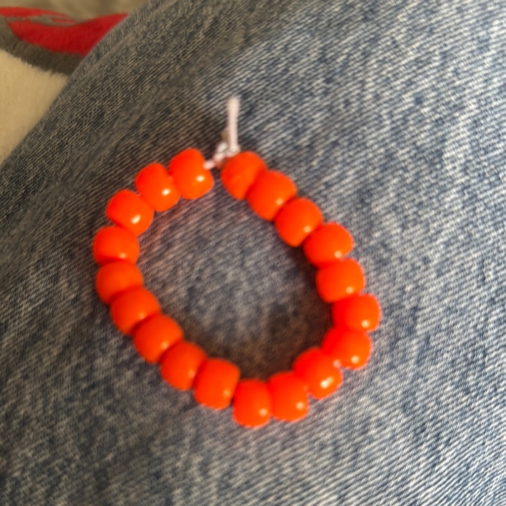 Vibrant Orange Beaded Bracelet